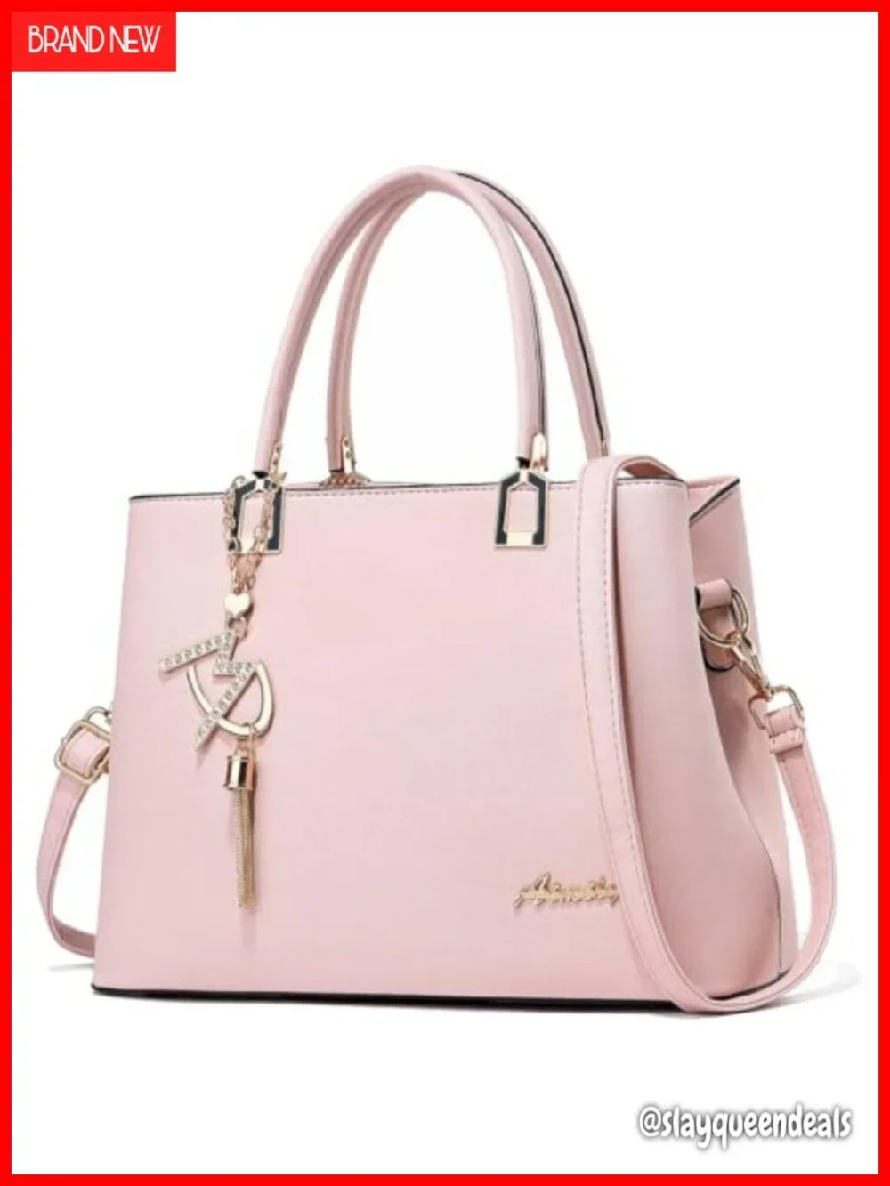 Faux Leather Satchel Tote Bag with Top Handle and Removable Shoulder Strap